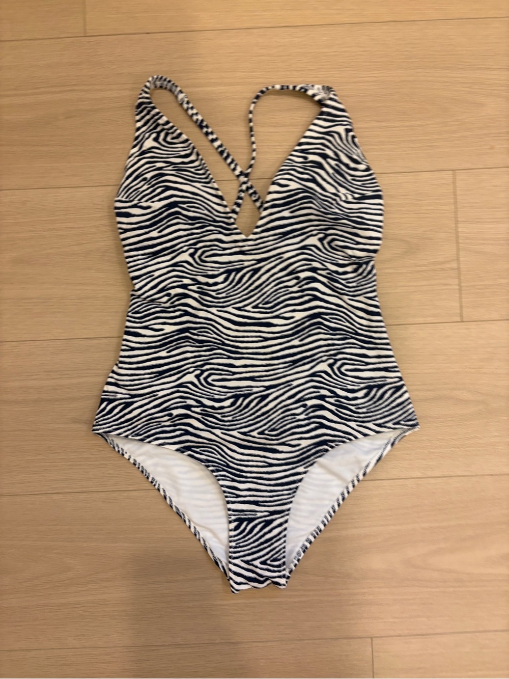 H&M Women Zebra Print One-Piece Swimsuit